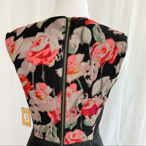 NWT! Rachel Roy Black Floral Sheath Dress - Picture 8 of 8